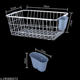 Stainless steel Limetro dish drainer, 43cm x 53cm x 23cm with spoon holder, rust-resistant & efficient kitchen organization